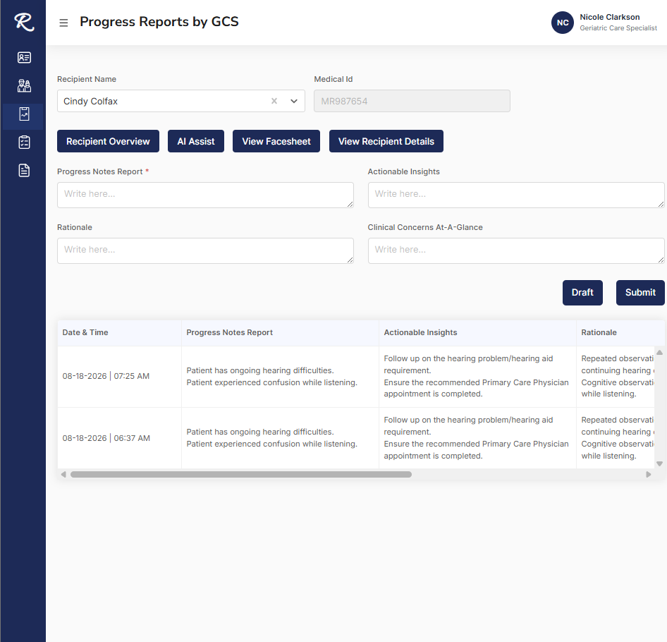 Progress Report Notes